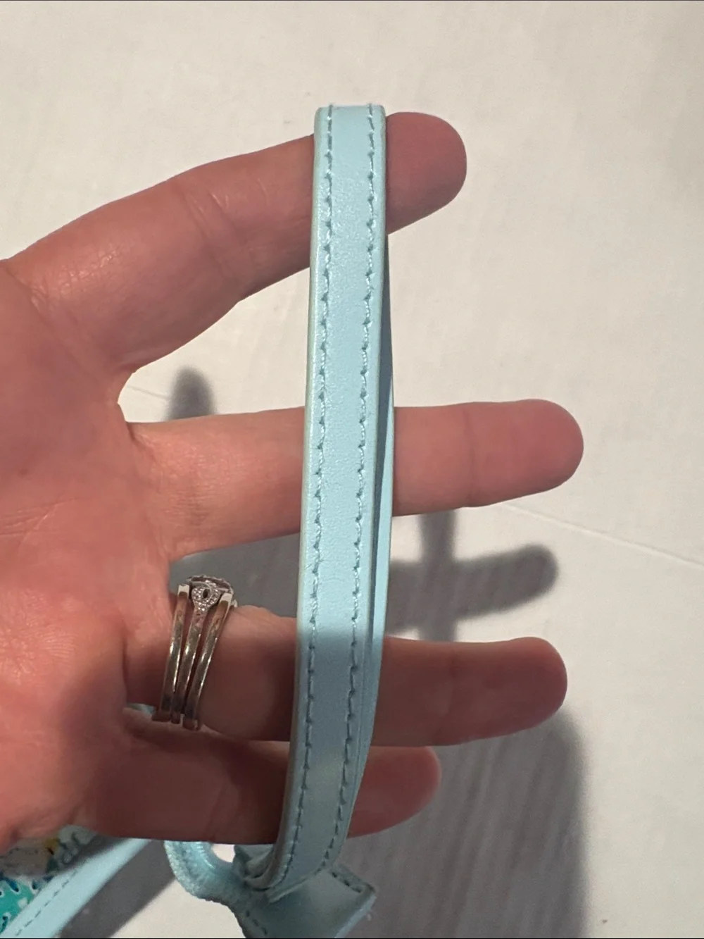 Vera Bradley Clear Fish Print Wristlet in Light Blue Trim